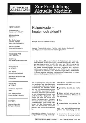 Vorschauseite 1: Kolposkopie — heute noch aktuell?