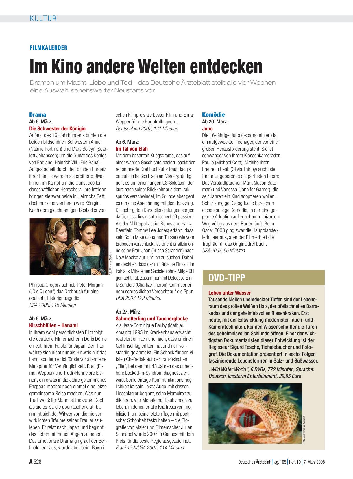 Vorschauseite 1: Filmkalender: Im Kino andere Welten entdecken