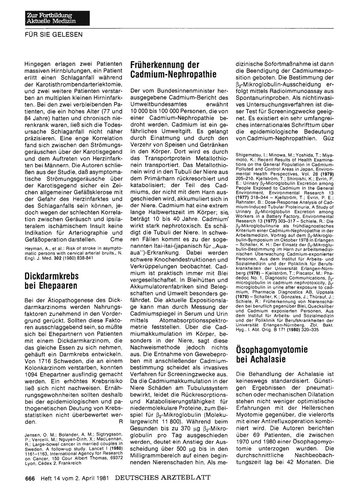 Vorschauseite 1: Früherkennung der Cadmium-Nephropathie