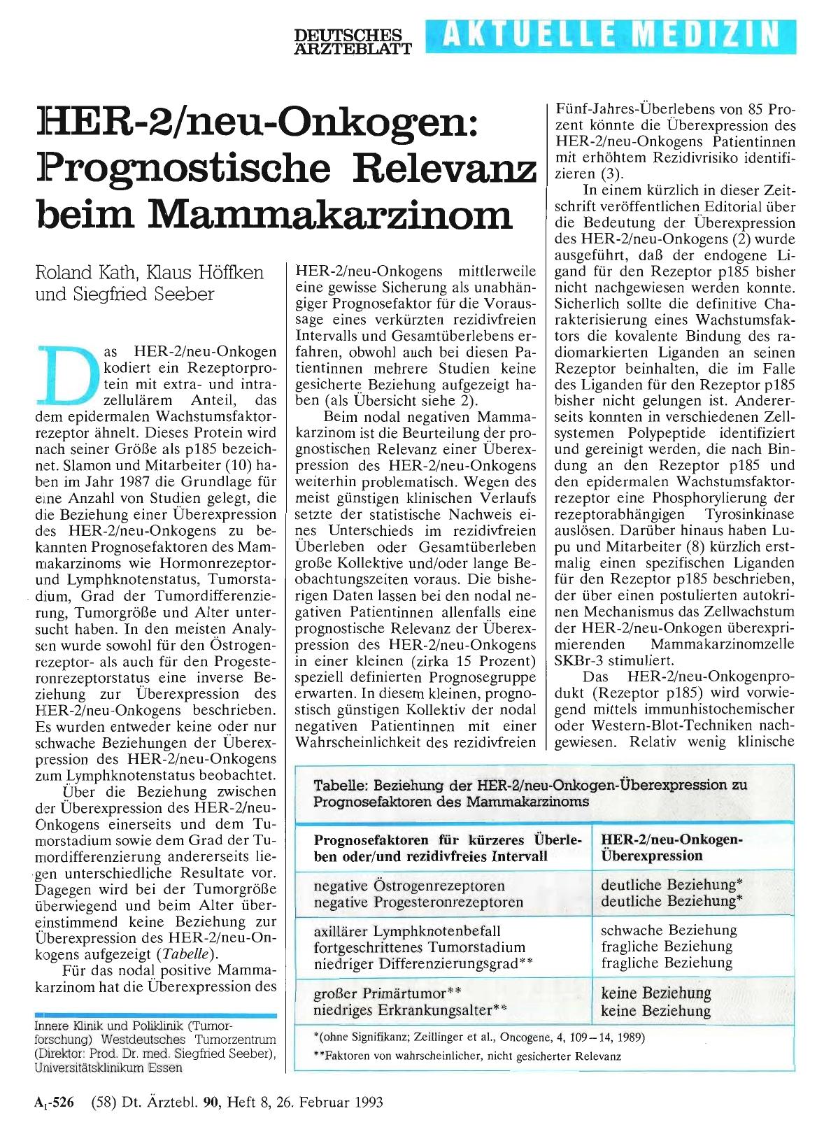 Vorschauseite 1: HER-2/neu-Onkogen: Prognostische Relevanz beim Mammakarzinom