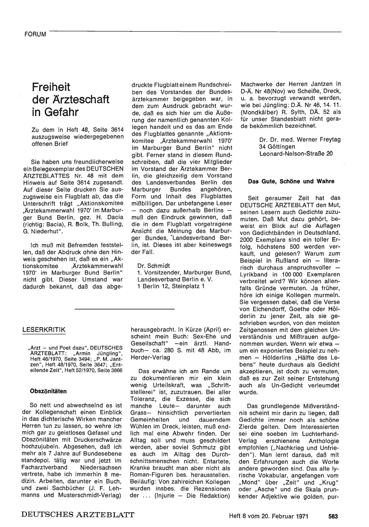 Vorschauseite 1: Leserkritik: Das Gute, Schöne und Wahre