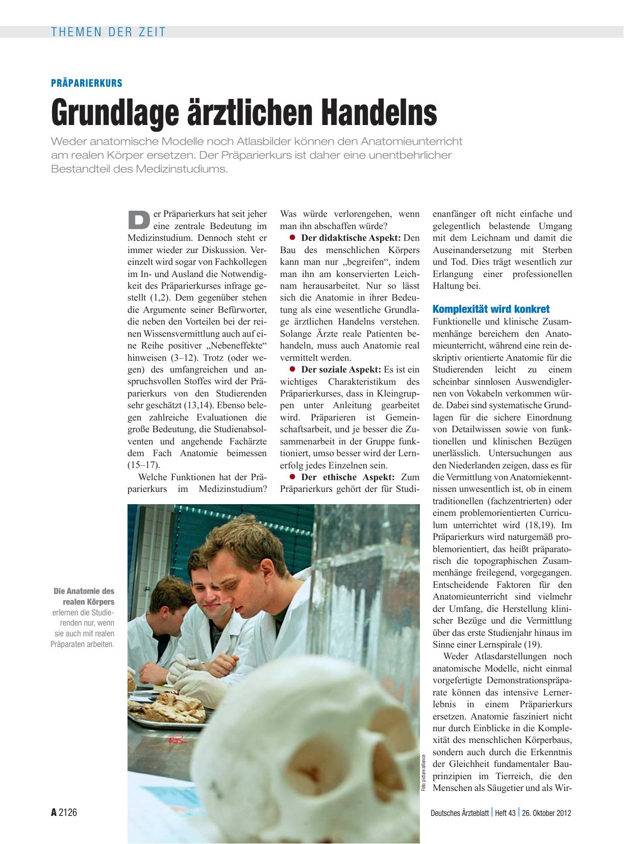 Vorschauseite 1: Präparierkurs: Grundlage ärztlichen Handelns