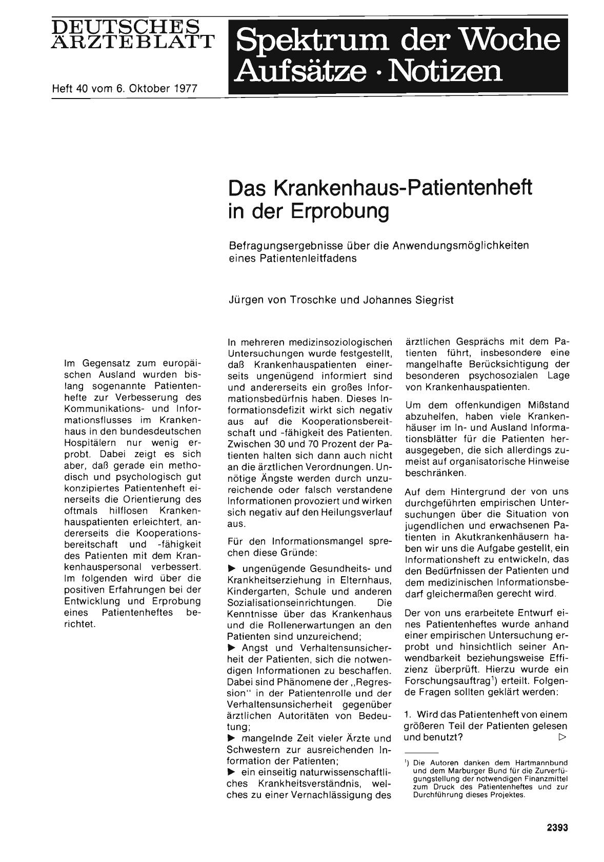 Vorschauseite 1: Das Krankenhaus-Patientenheft in der Erprobung: Befragungsergebnisse über die Anwendungsmöglichkeiten eines Patientenleitfadens