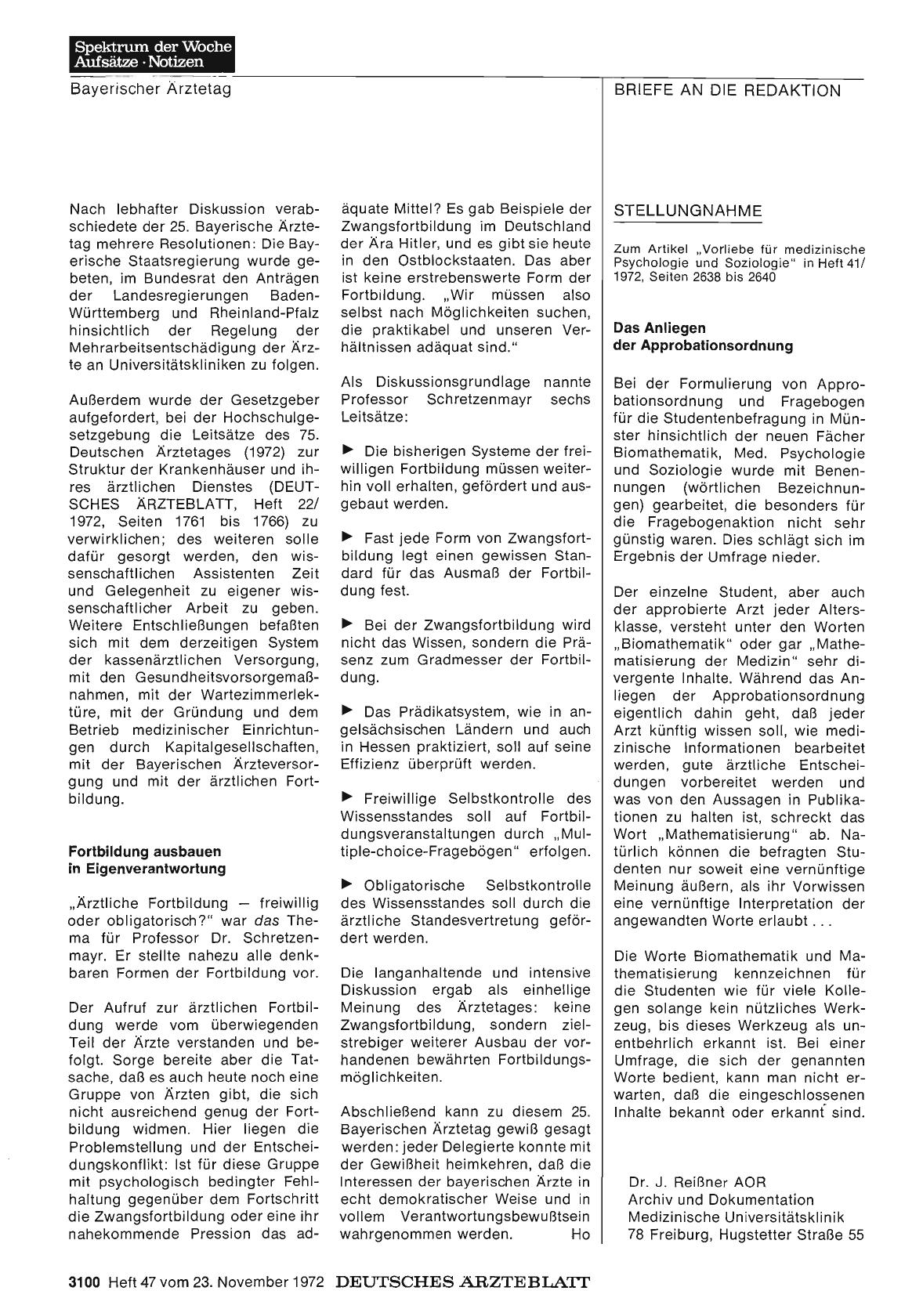 Vorschauseite 1: Stellungnahme: Das Anliegen der Approbationsordnung
