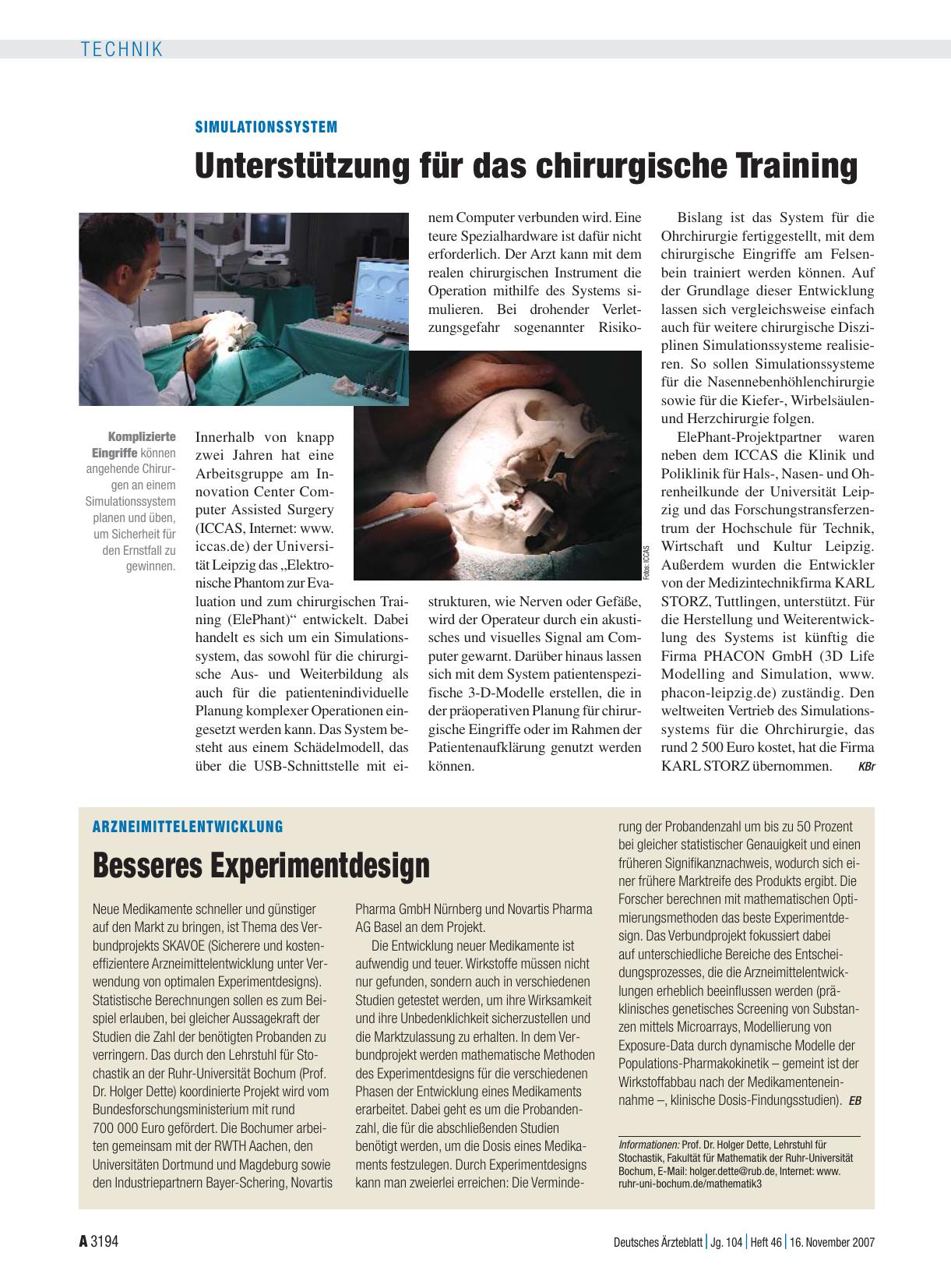 Vorschauseite 1: Simulationssystem: Unterstützung für das chirurgische Training