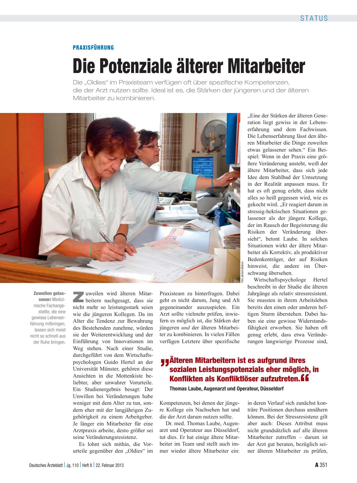 Vorschauseite 1: Praxisführung: Die Potenziale älterer Mitarbeiter