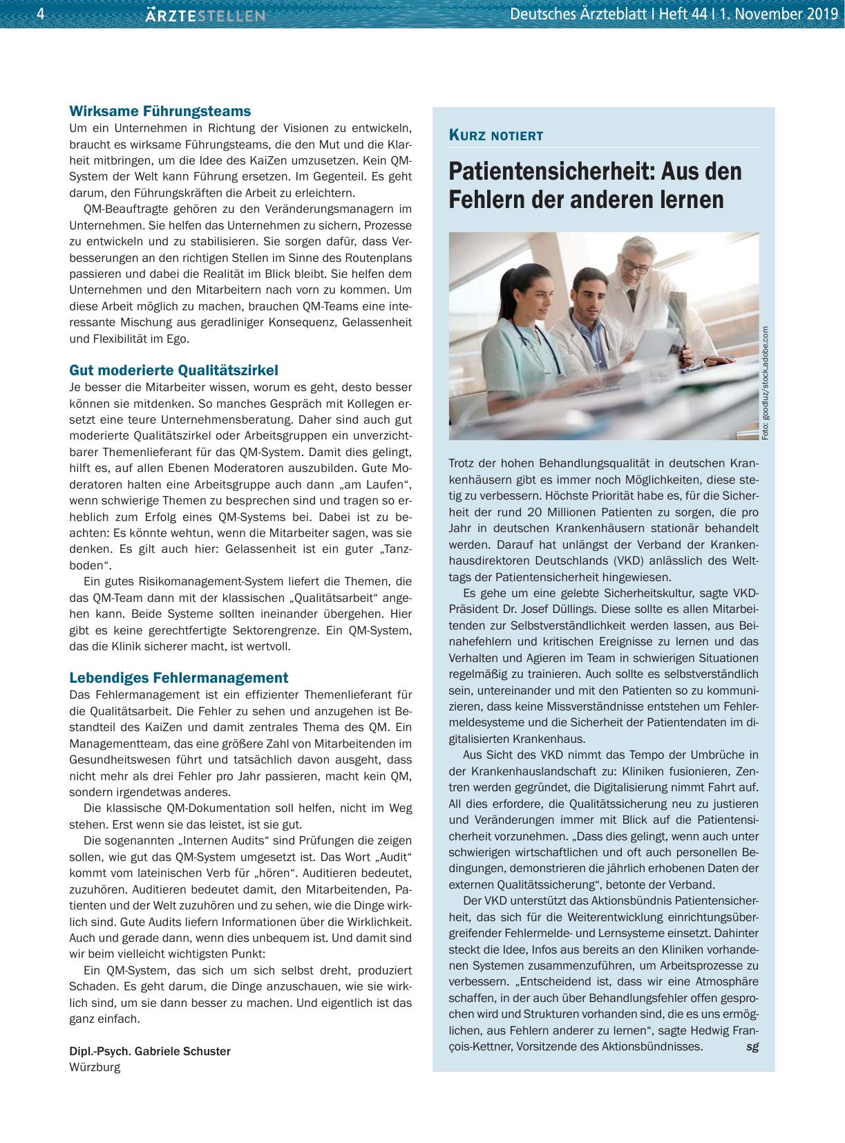 Vorschauseite 1: Patientensicherheit: Aus den Fehlern der anderen lernen