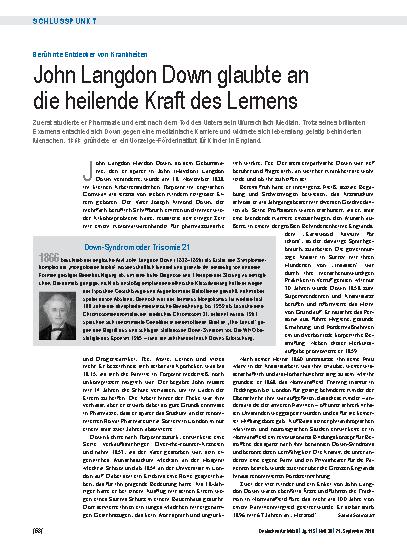 Vorschauseite 1: Berühmte Entdecker von Krankheiten: John Langdon Down glaubte an die heilende Kraft des Lernens