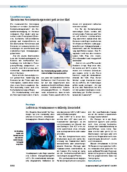 Vorschauseite 1: Neurologie: Leitlinie zu Hirnabszessen vollständig überarbeitet