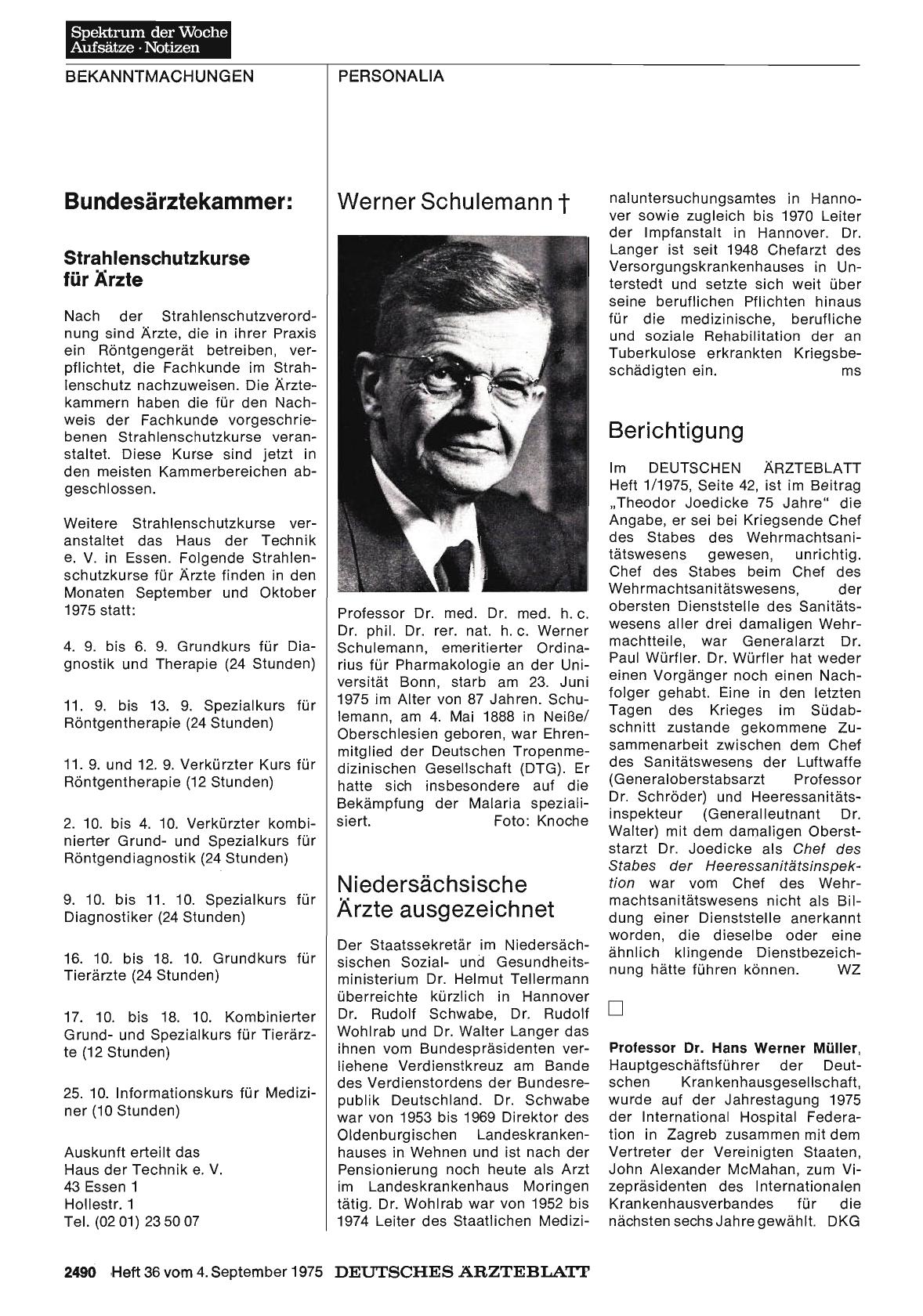 Vorschauseite 1: Bundesärztekammer: Strahlenschutzkurse für Ärzte