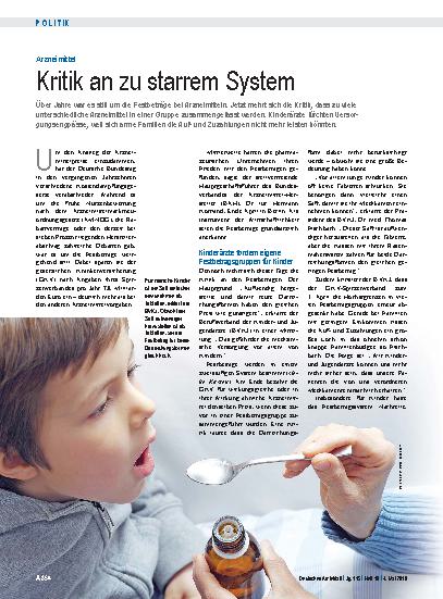 Vorschauseite 1: Arzneimittel: Kritik an zu starrem System
