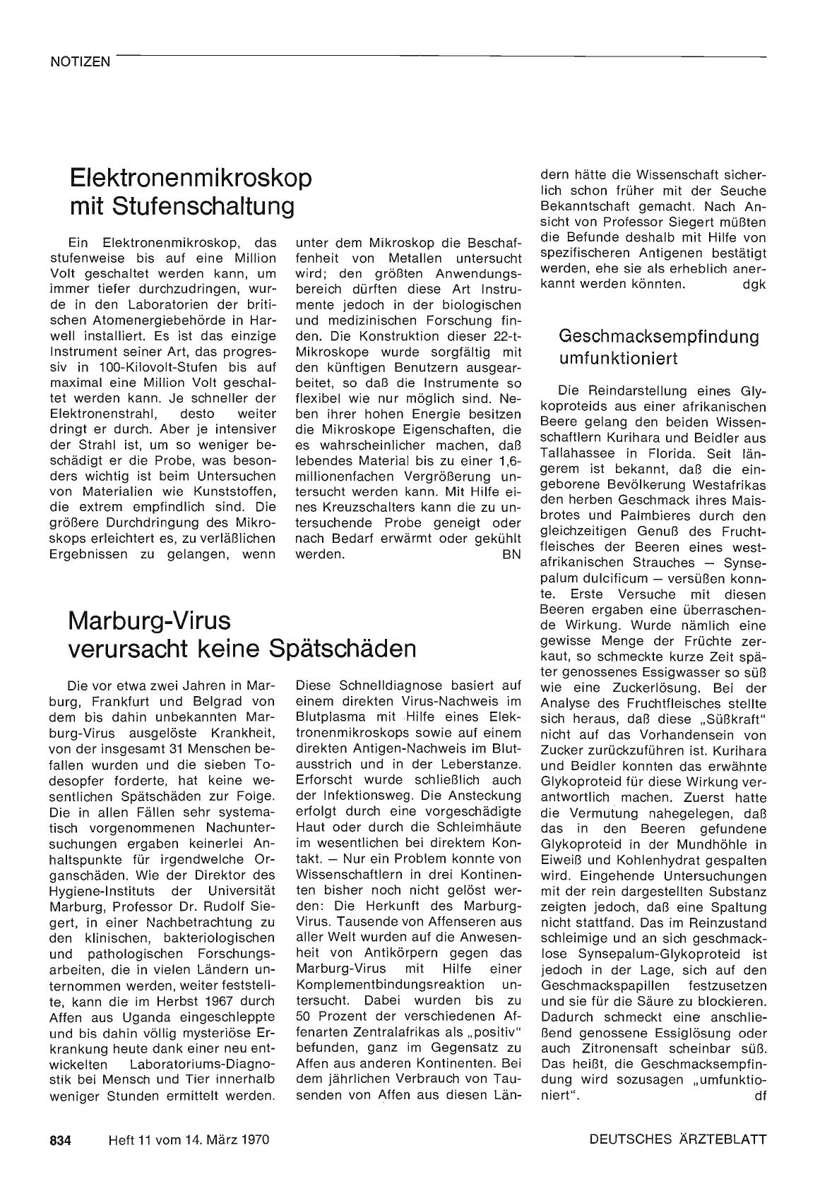 Vorschauseite 1: Marburg-Virus verursacht keine Spätschäden