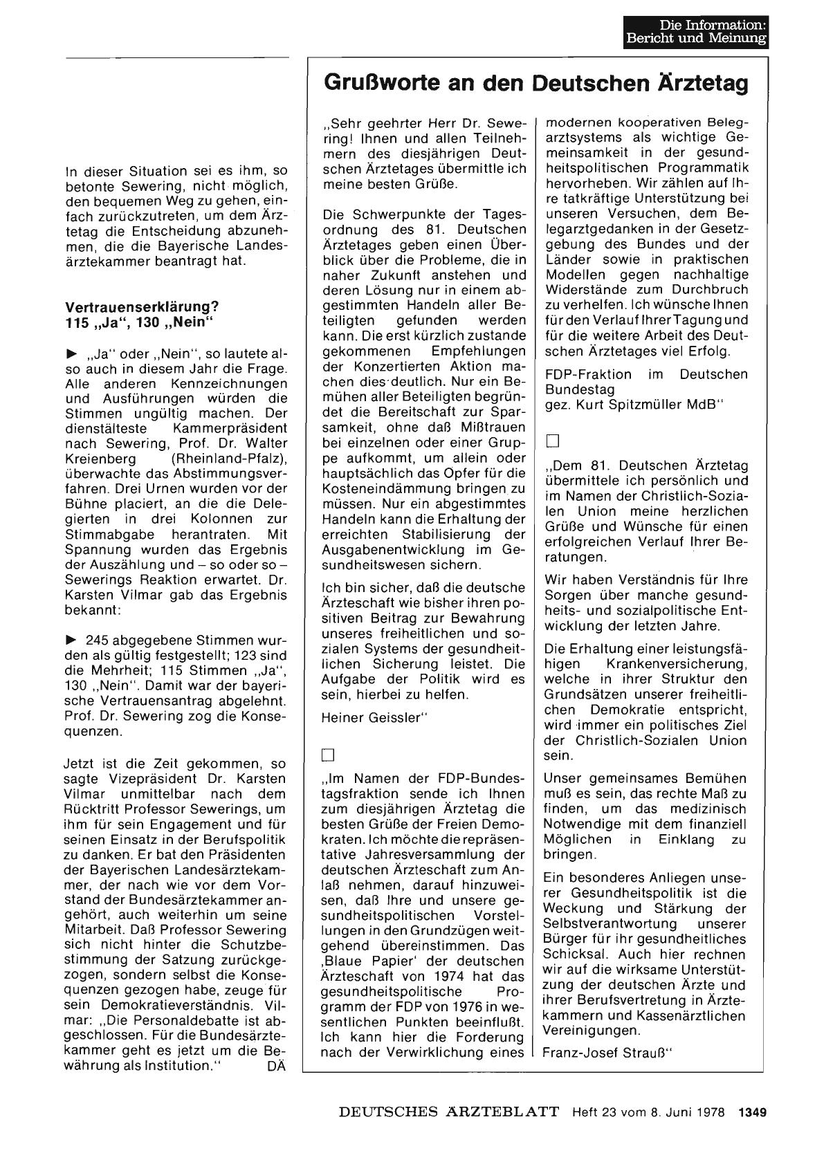 Vorschauseite 1: Grußworte an den Deutschen Ärztetag