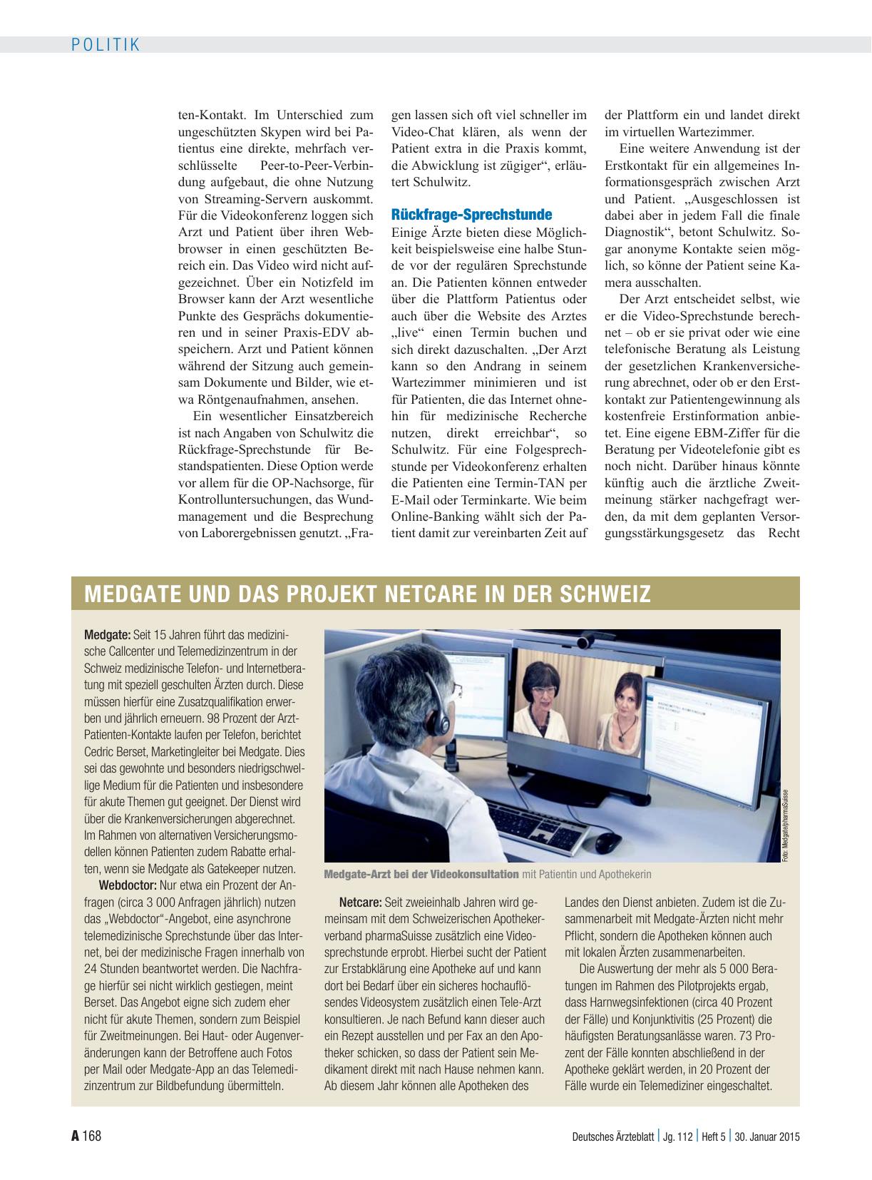 Vorschauseite 3: Arztsprechstunden online: Zum Doktor per Video-Chat