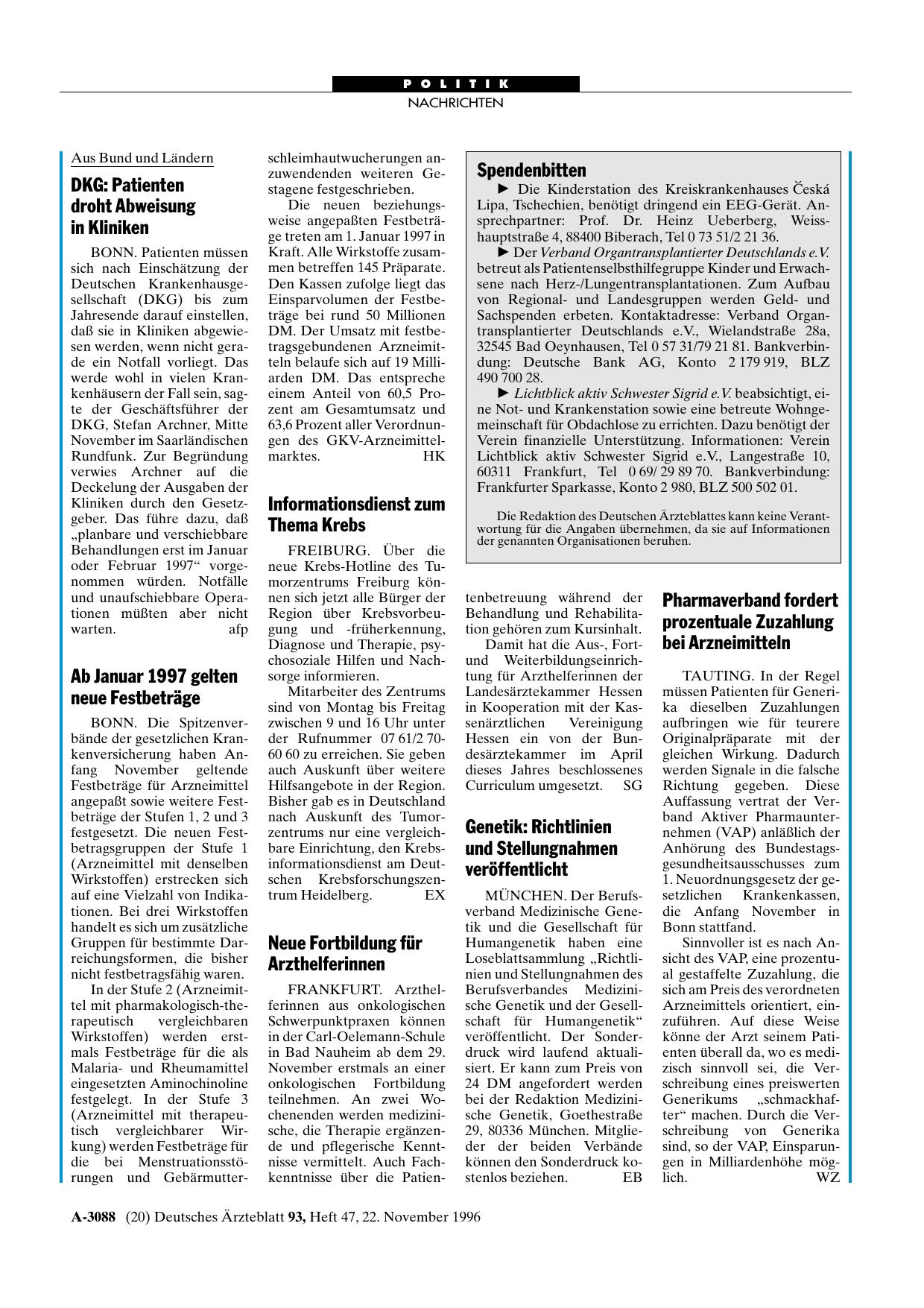 Vorschauseite 1: Pharmaverband fordert prozentuale Zuzahlung bei Arzneimitteln