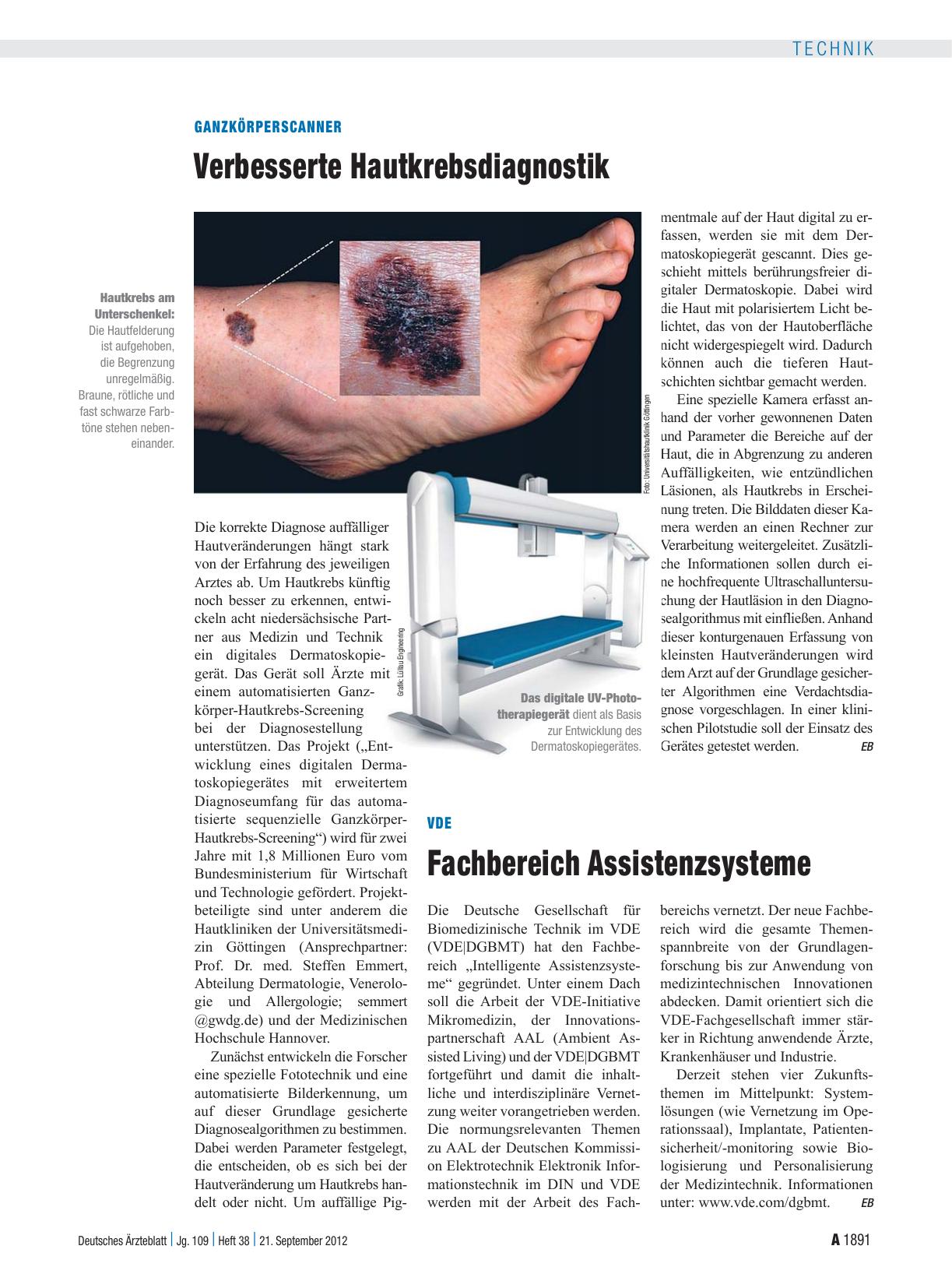 Vorschauseite 1: Ganzkörperscanner: Verbesserte Hautkrebsdiagnostik