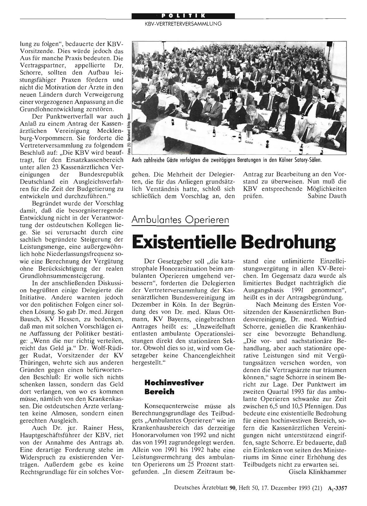 Vorschauseite 1: Ambulantes Operieren: Existentielle Bedrohung