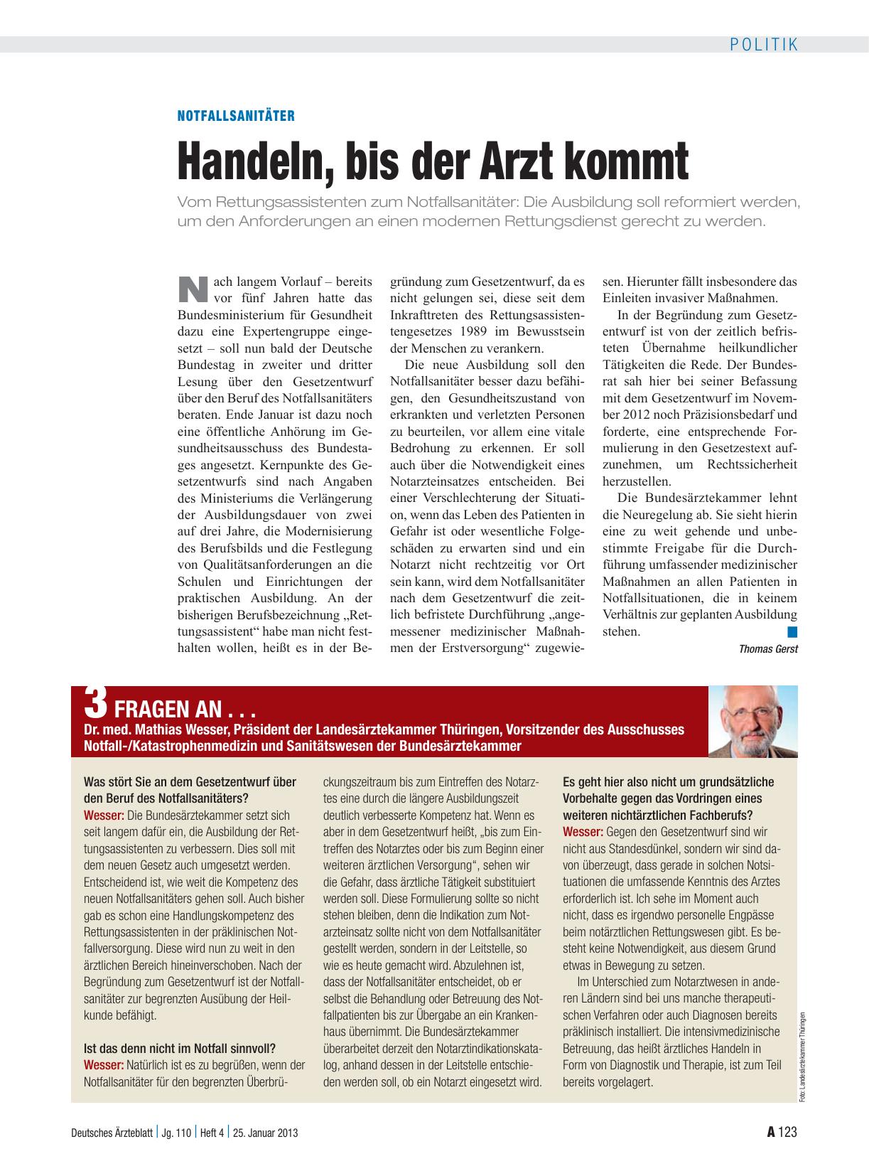 Vorschauseite 1: Notfallsanitäter: Handeln, bis der Arzt kommt