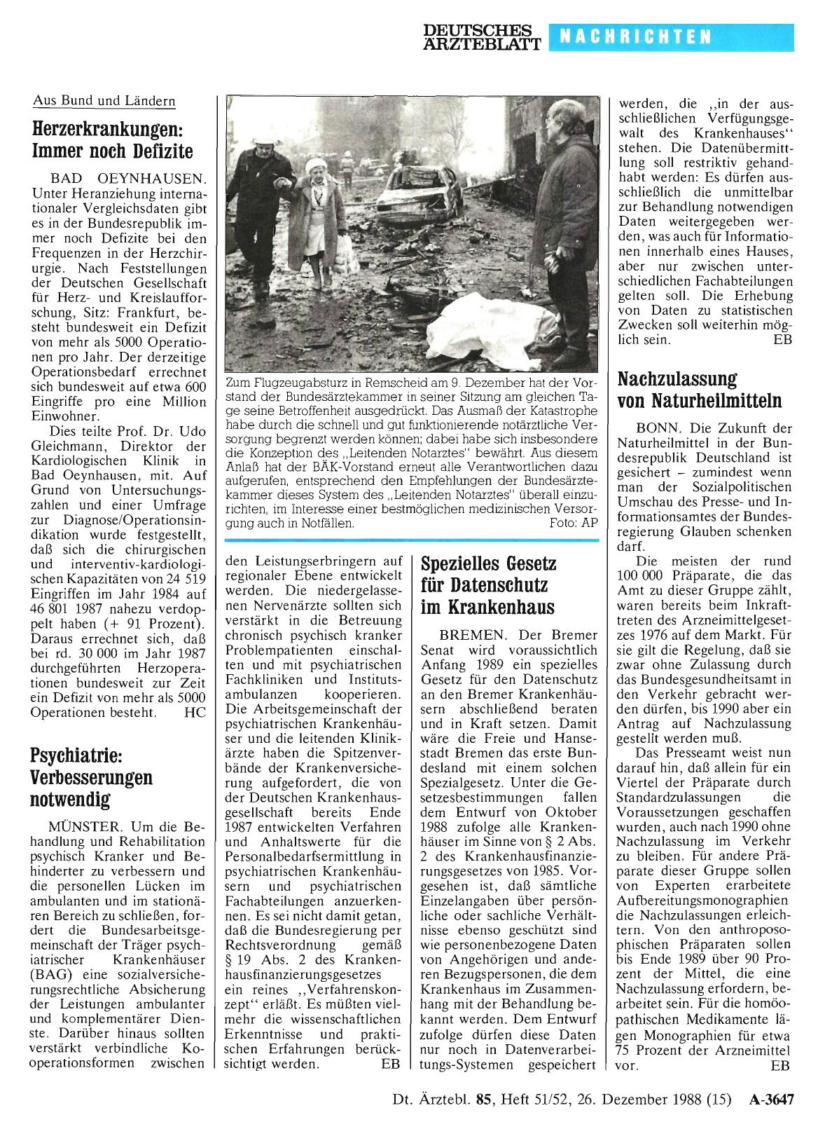 Vorschauseite 1: Flugzeugabsturz in Remscheid