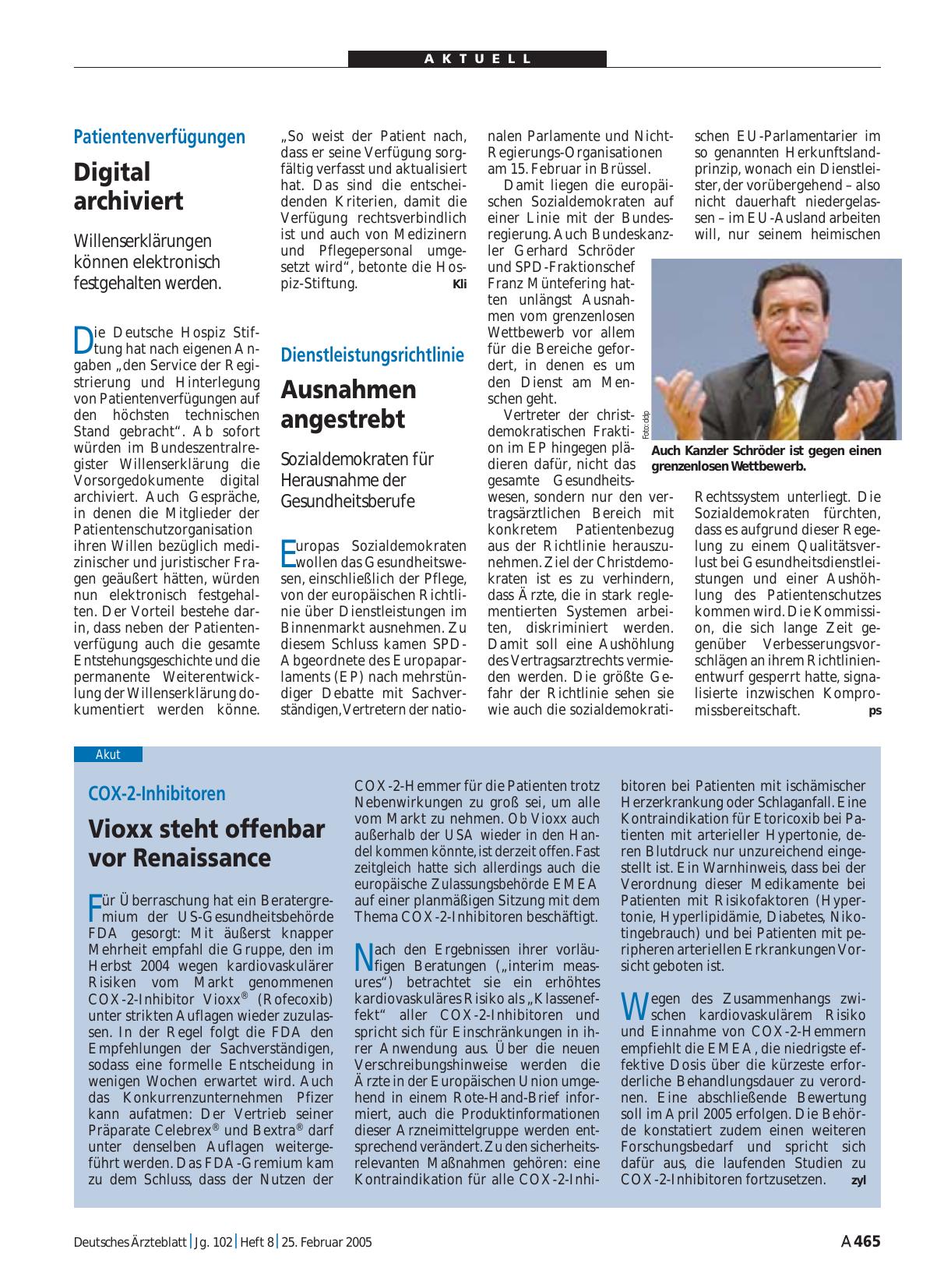 Vorschauseite 1: Dienstleistungsrichtlinie: Ausnahmen angestrebt