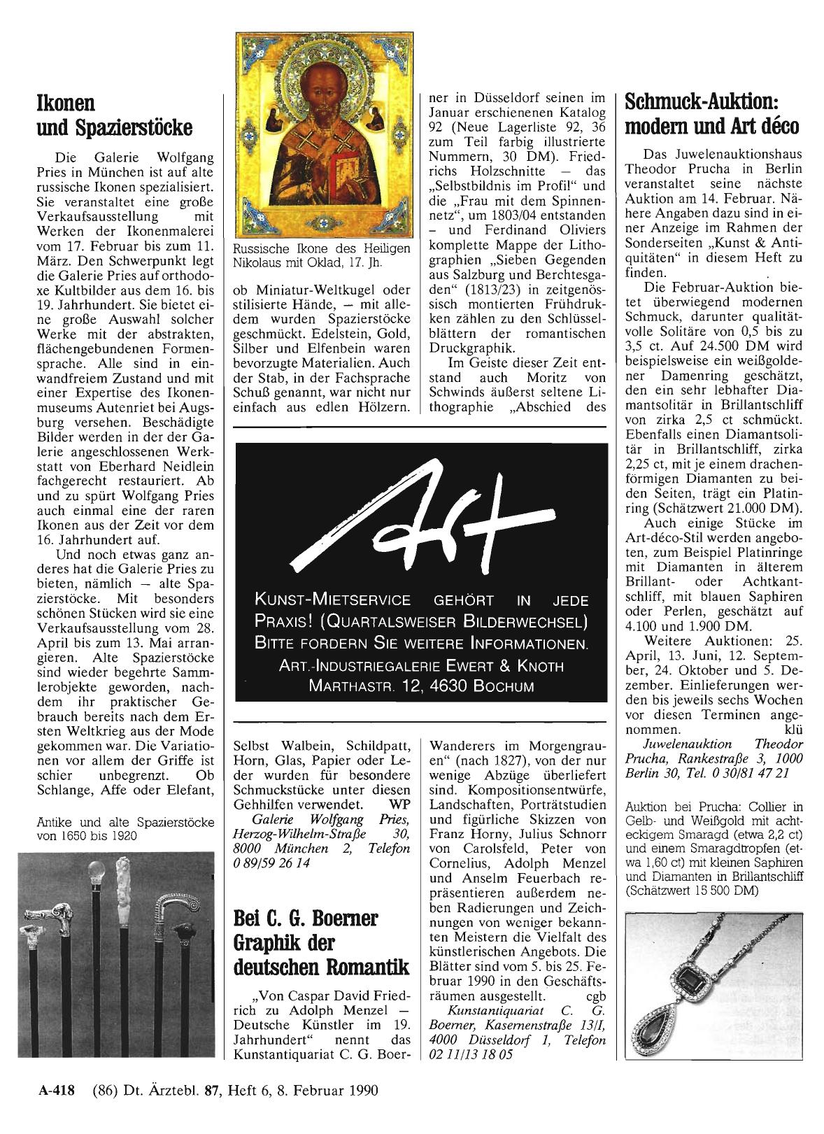 Vorschauseite 1: Bei C. G. Boemer Graphik der deutschen Romantik