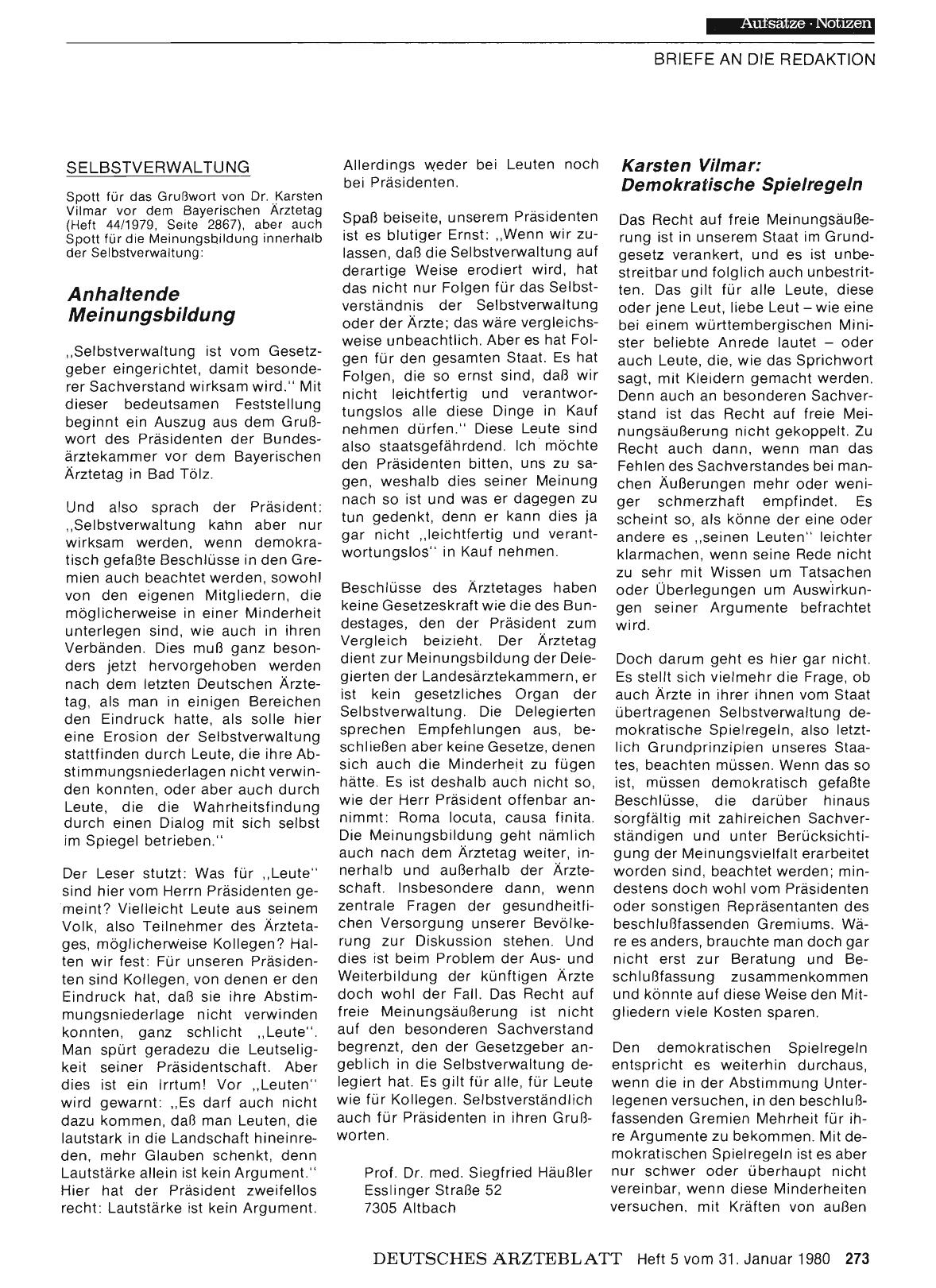 Vorschauseite 1: SELBSTVERWALTUNG: Anhaltende Meinungsbildung