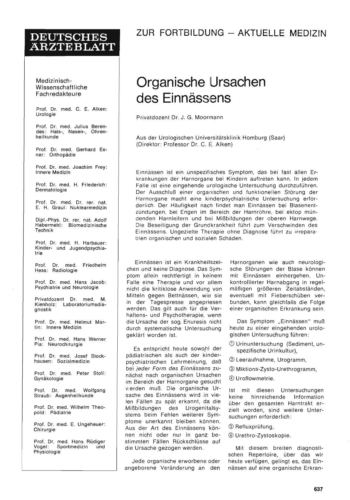 Vorschauseite 1: Organische Ursachen des Einnässens
