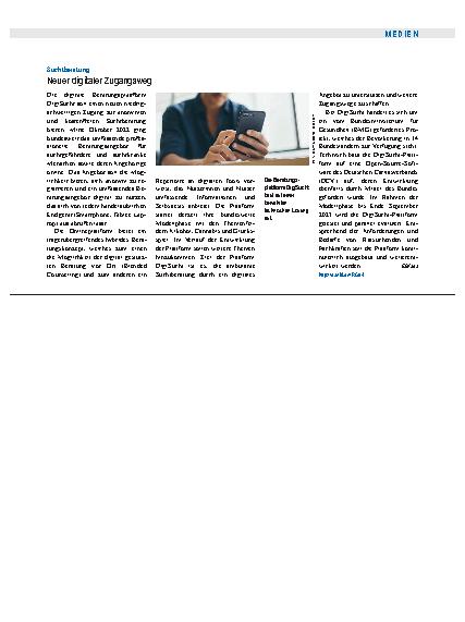 Vorschauseite 1: Suchtberatung: Neuer digitaler Zugangsweg