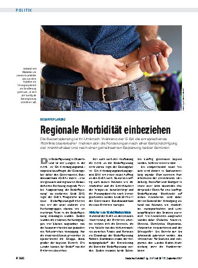 Vorschauseite 1: Bedarfsplanung: Regionale Morbidität einbeziehen