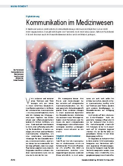 Vorschauseite 1: Digitalisierung: Kommunikation im Medizinwesen