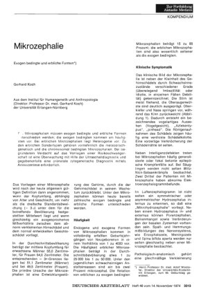 Vorschauseite 1: Mikrozephalie: Exogen bedingte und erbliche Formen