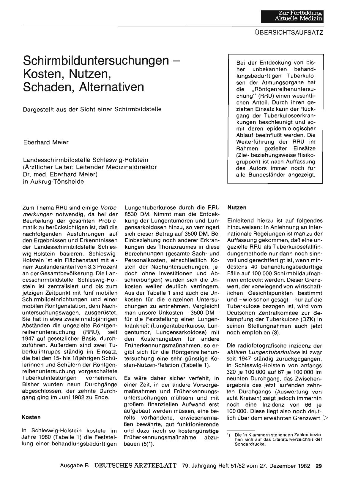 Vorschauseite 1: Schirmbilduntersuchungen — Kosten, Nutzen, Schaden, Alternativen: Dargestellt aus der Sicht einer Schirmbildstelle
