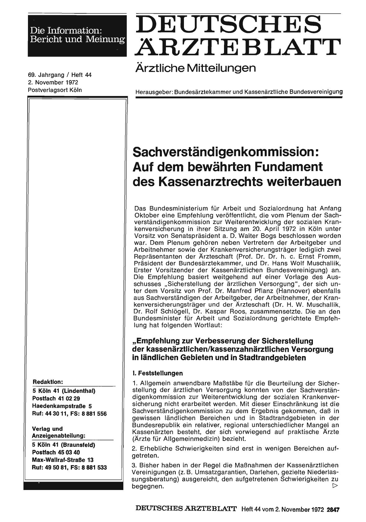 Vorschauseite 1: Sachverständigenkommission: Auf dem bewährten Fundament des Kassenarztrechts weiterbauen