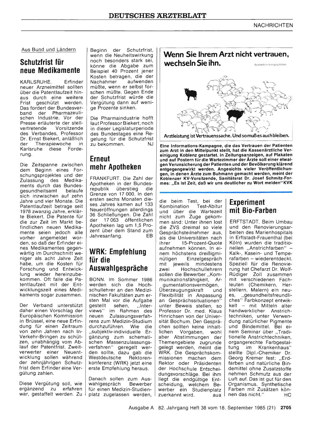 Vorschauseite 1: Wenn Sie Ihrem Arzt nicht vertrauen, wechseln Sie ihn.