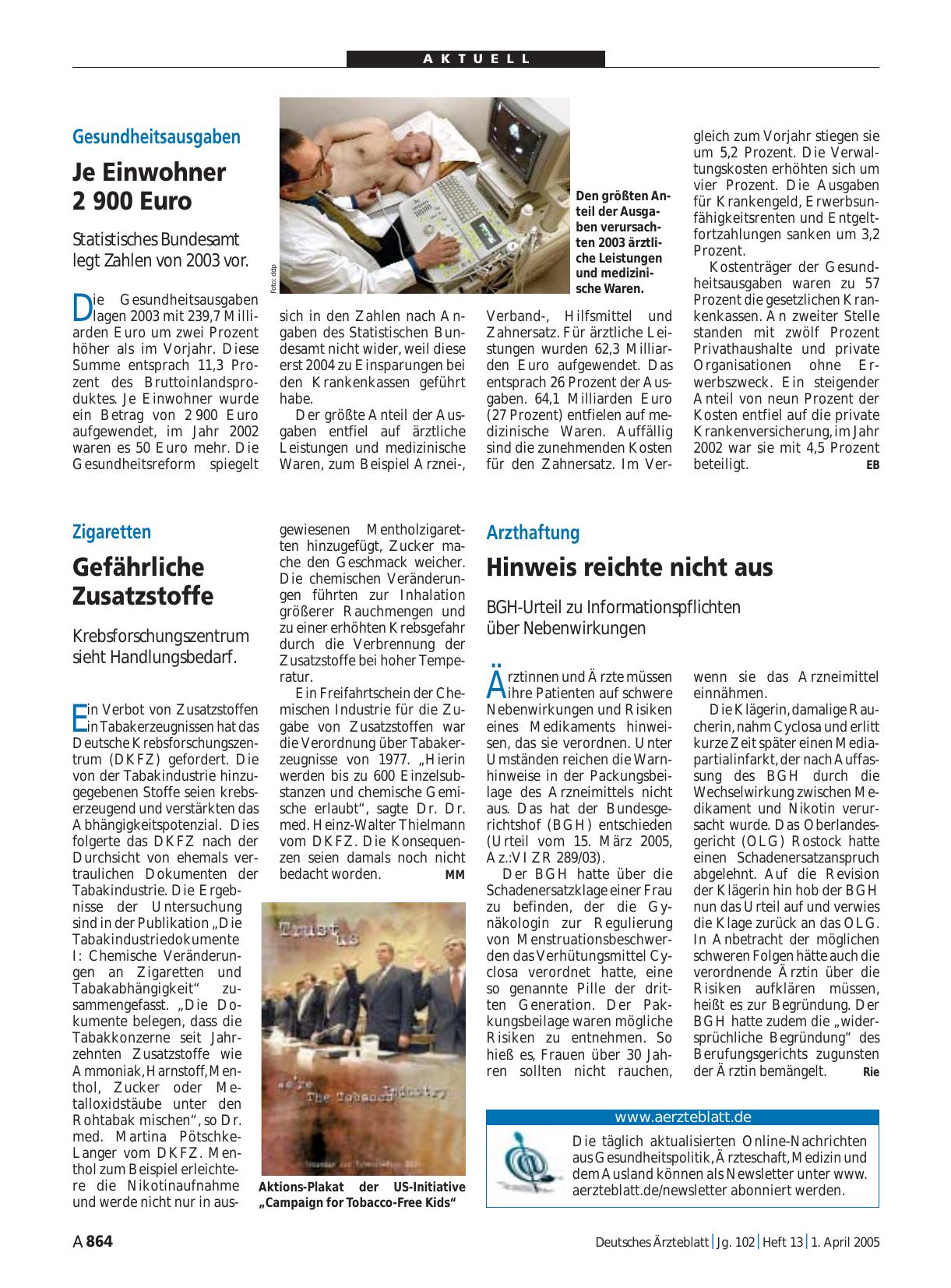 Vorschauseite 1: Arzthaftung: Hinweis reichte nicht aus