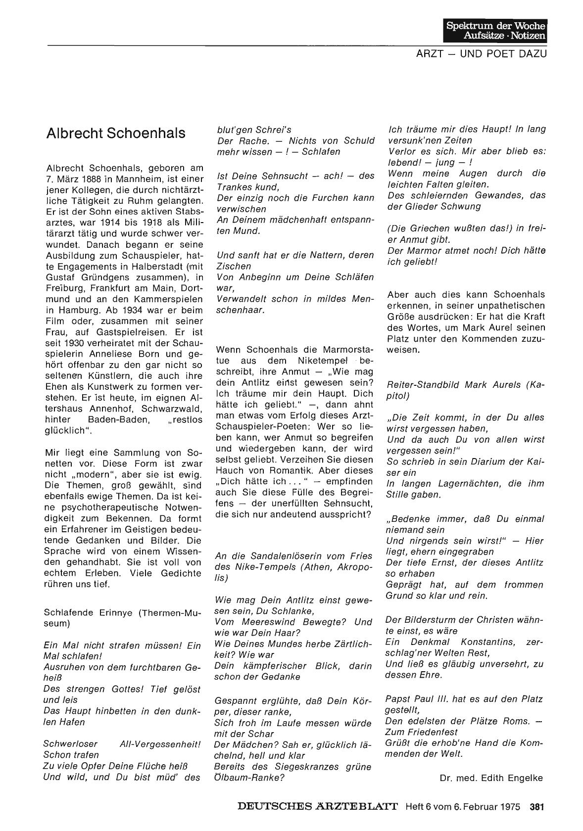 Vorschauseite 1: Albrecht Schoenhals