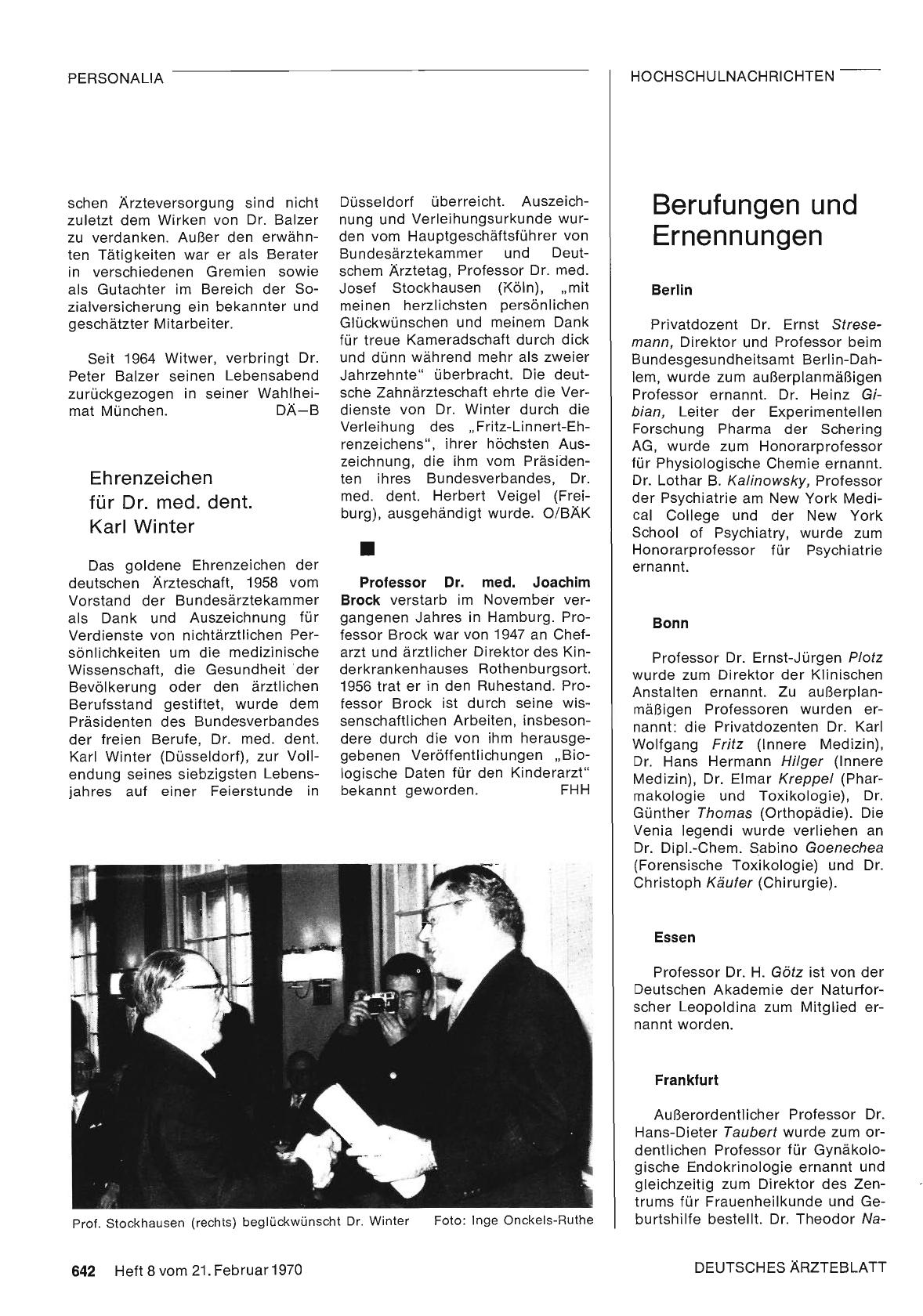 Vorschauseite 1: Berufungen und Ernennungen
