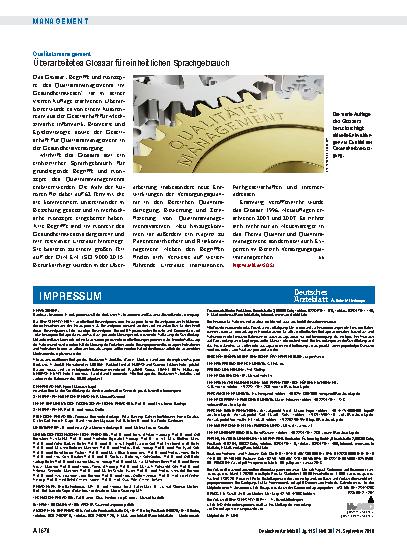 Vorschauseite 1: Qualitätsmanagement: Überarbeitetes Glossar für einheitlichen Sprachgebrauch