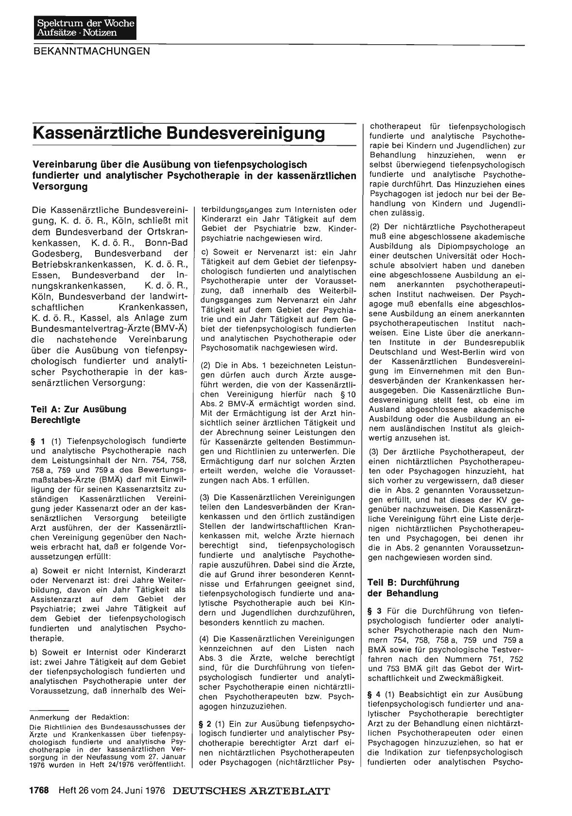 Vorschauseite 1: Kassenärztliche Bundesvereinigung