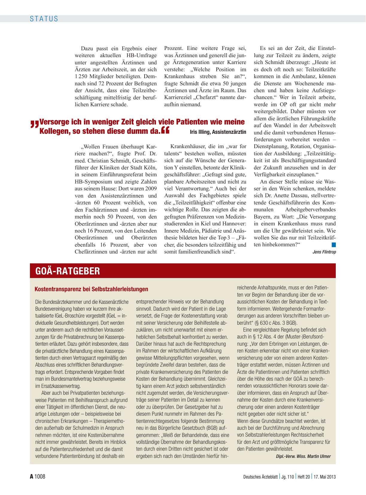 Vorschauseite 1: Kostentransparenz bei Selbstzahlerleistungen