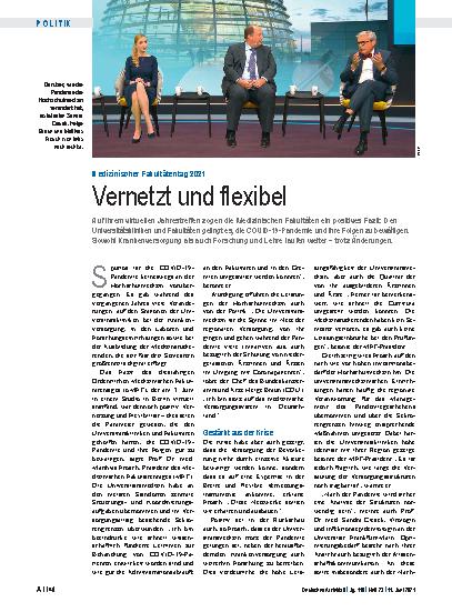 Vorschauseite 1: Medizinischer Fakultätentag 2021: Vernetzt und flexibel