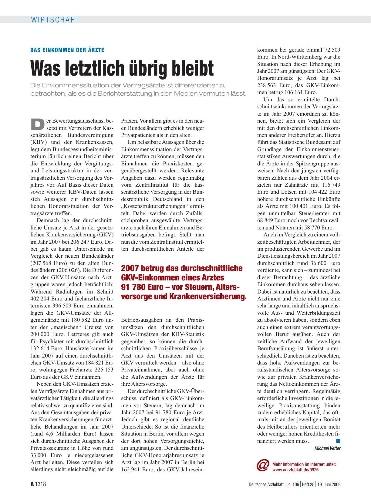 Vorschauseite 1: Das Einkommen der Ärzte: Was letztlich übrig bleibt