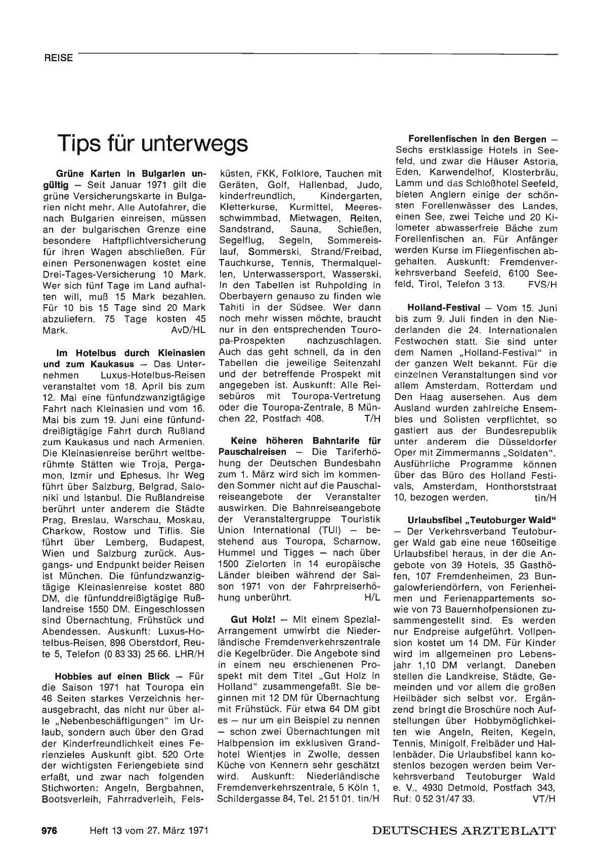 Vorschauseite 1: Tips für unterwegs