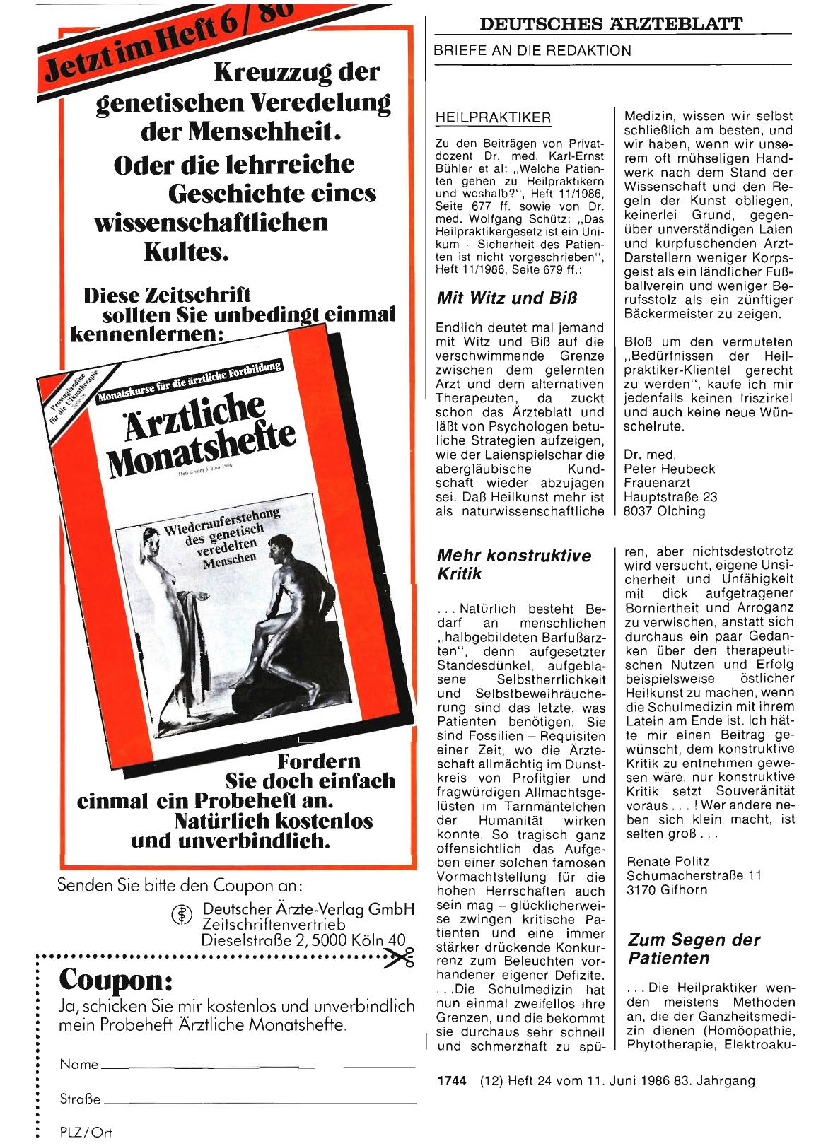 Vorschauseite 1: HEILPRAKTIKER: Mit Witz und Biß