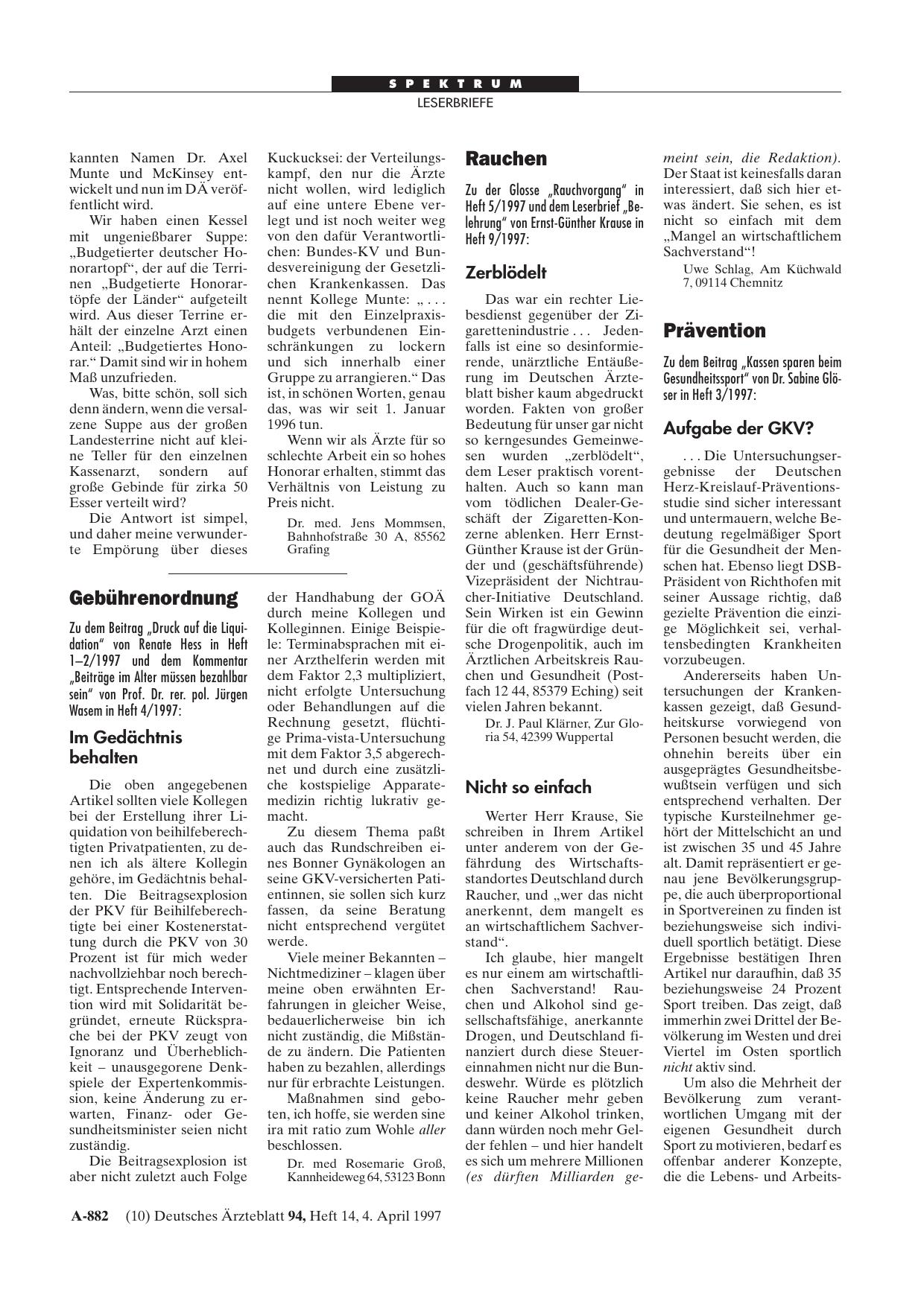 Vorschauseite 1: Gebührenordnung: Im Gedächtnis behalten