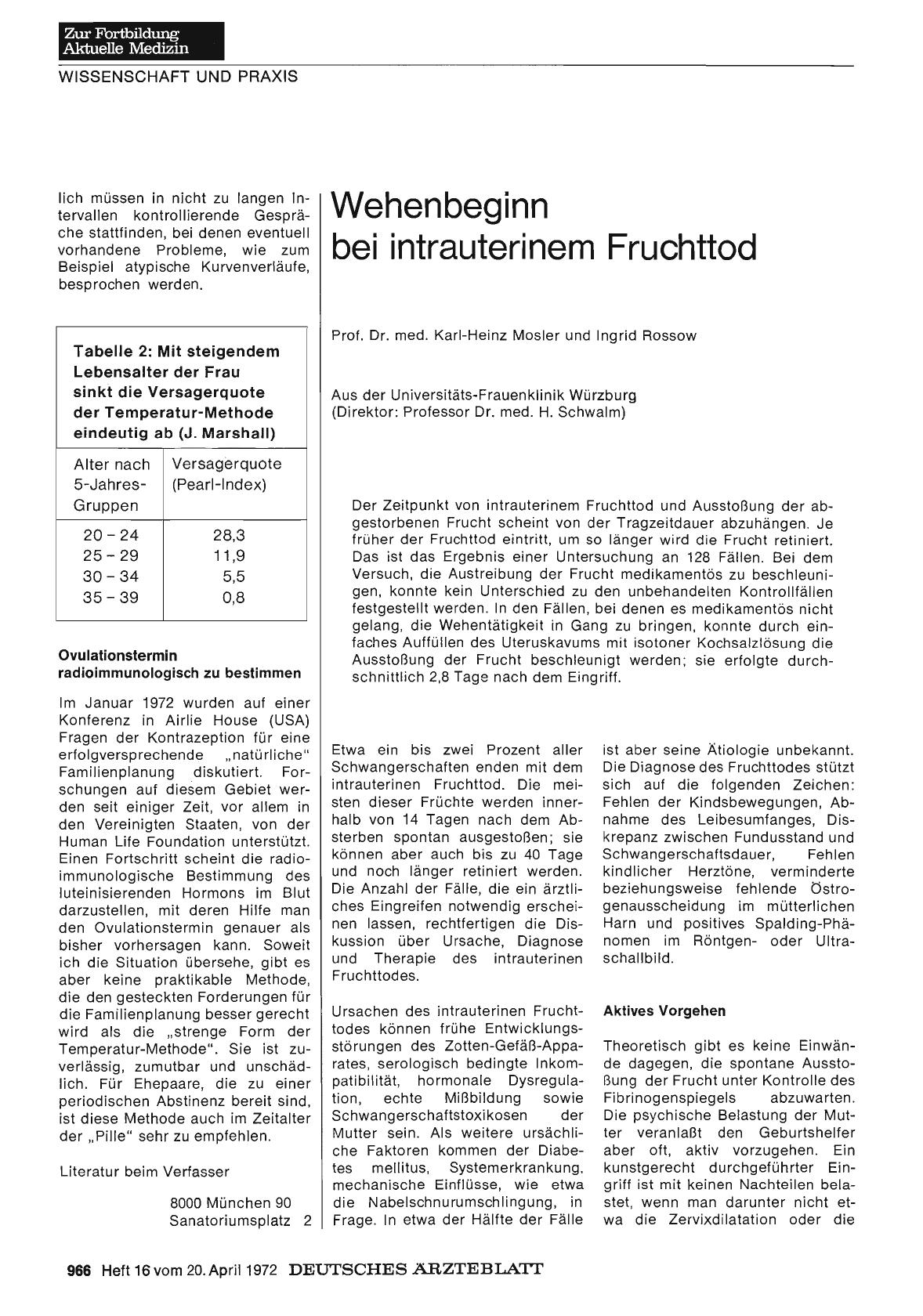 Vorschauseite 1: Wehenbeginn bei intrauterinem Fruchttod