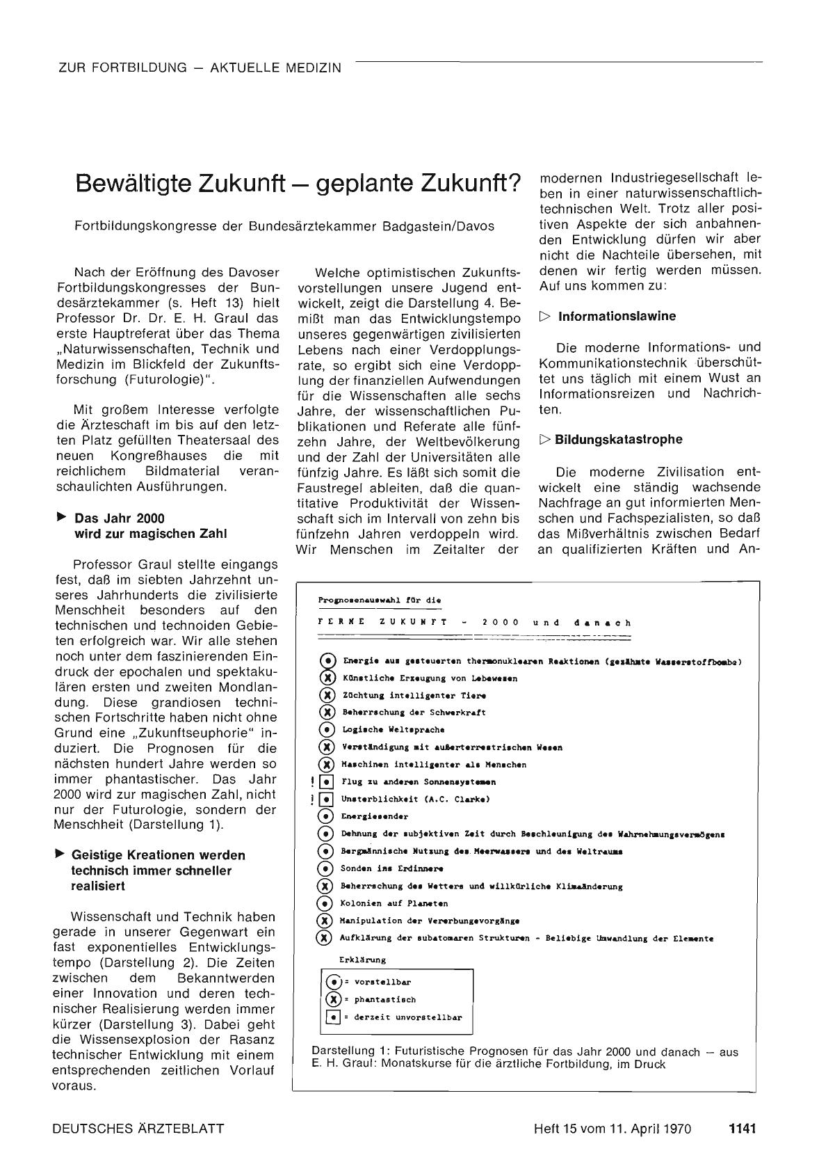 Vorschauseite 1: Bewältigte Zukunft - geplante Zukunft?
