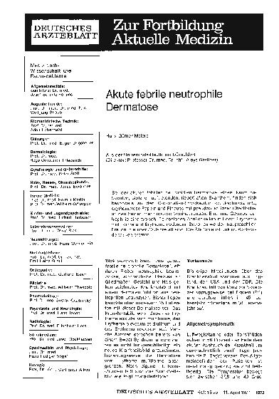 Vorschauseite 1: Akute febrile neutrophile Dermatose
