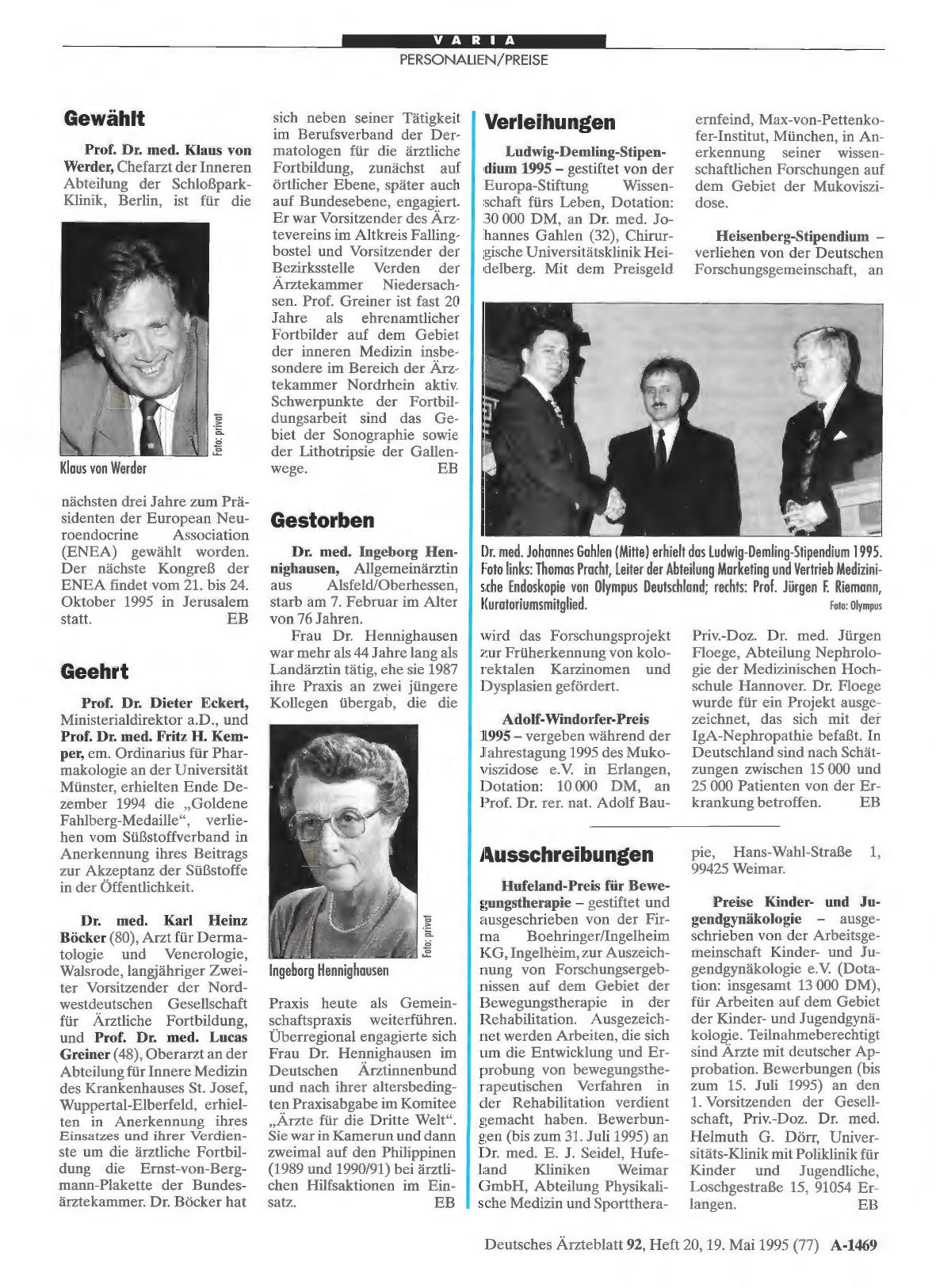 Vorschauseite 1: Ausschreibungen