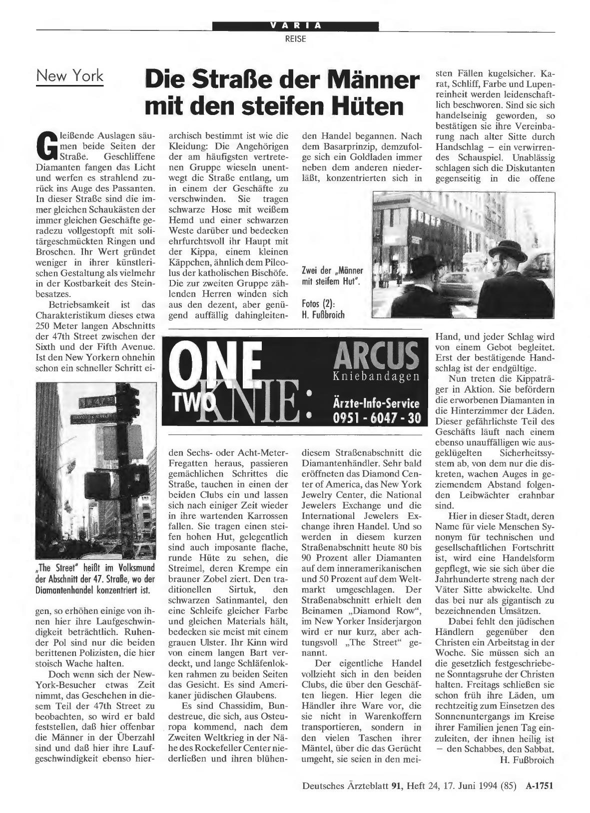 Vorschauseite 1: New York: Die Straße der Männer mit den steifen Hüten